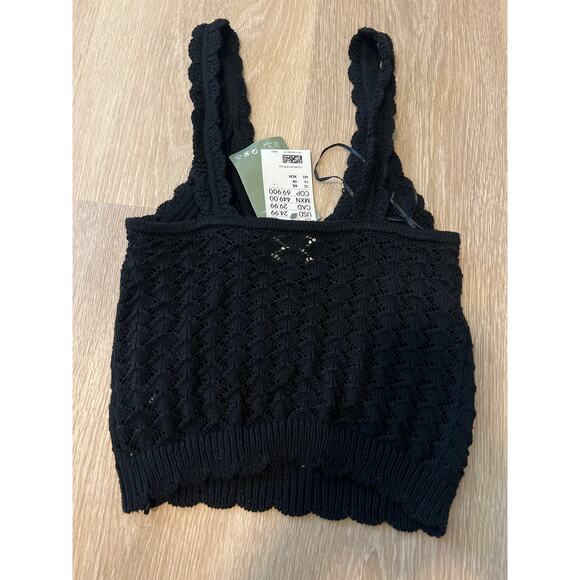 NWT H&M Black Crochet Tank Festival Summer Extra Small XS Polyester - Picture 4 of 4